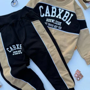 ست بلوز شلوار راحتی اسپرت نخ پنبه طرح cabxbl رنگ کرم