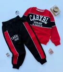ست بلوز شلوار راحتی اسپرت نخ پنبه طرح cabxbl رنگ قرمز