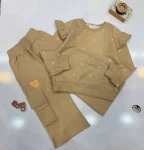 ست راحتی دخترانه طرح فول قلب